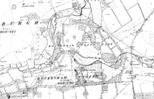 Buckenham Tofts on the Ordnance Survey 6 inch map, 1880s